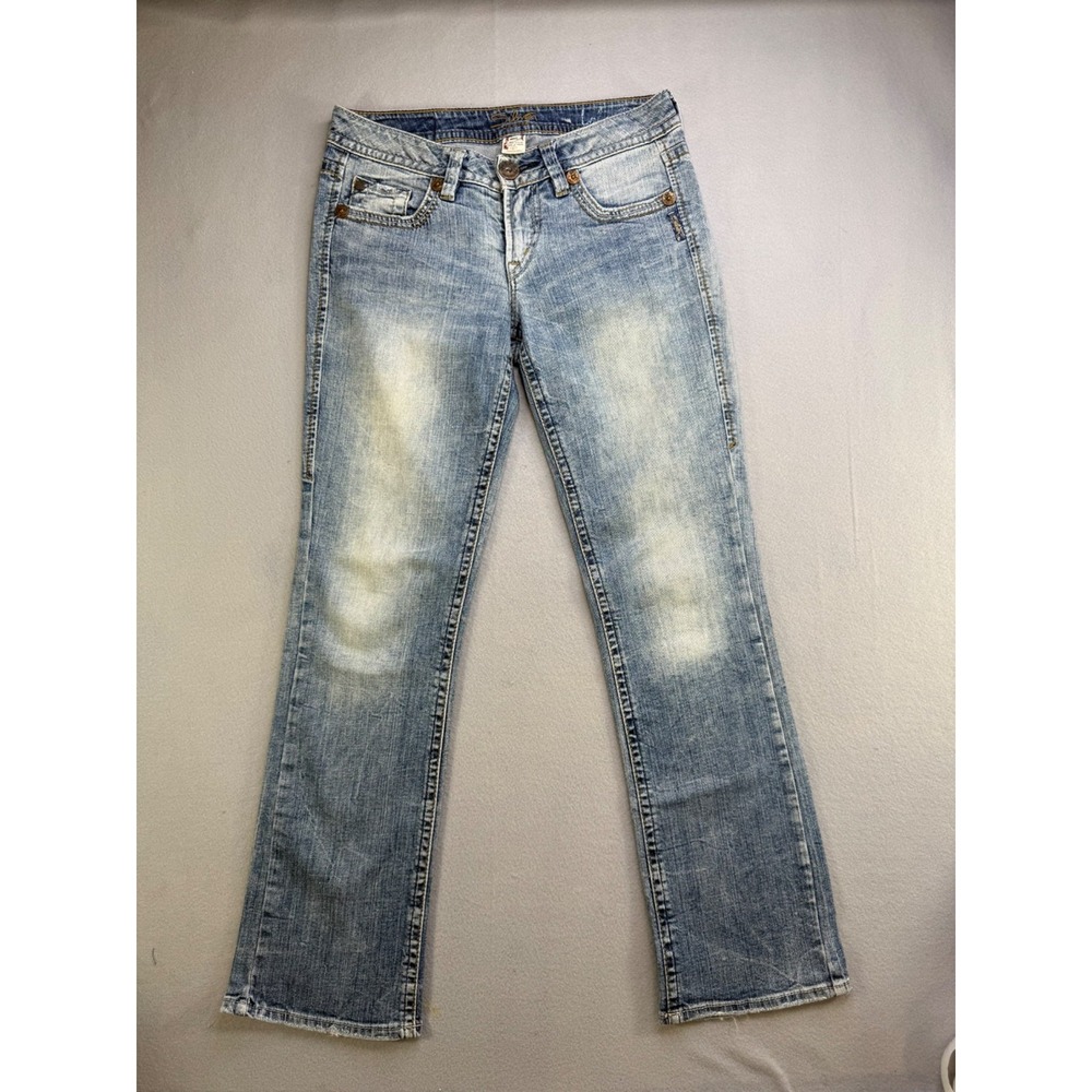 Silver Jeans‎ Lola Bootcut Jeans W27 L31 Light Wash Distressed Cotton Blend